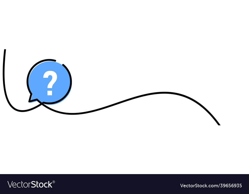 Continuous line drawn bubble with question mark vector image Continuous line drawn bubble with question mark