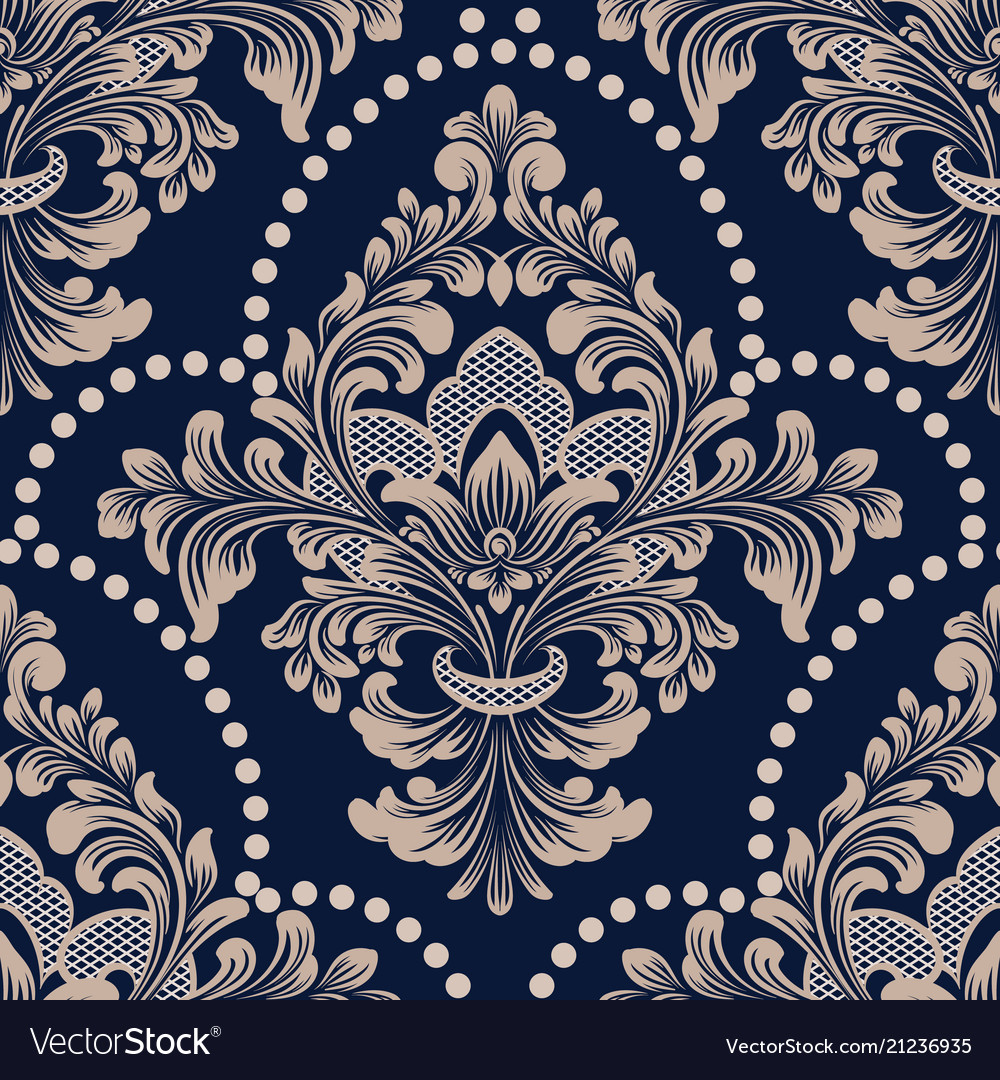 Damask Floral Pattern Element