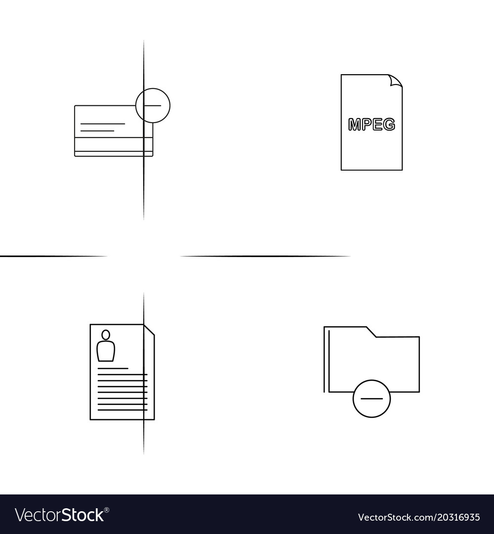 Files and folders sign simple linear icon