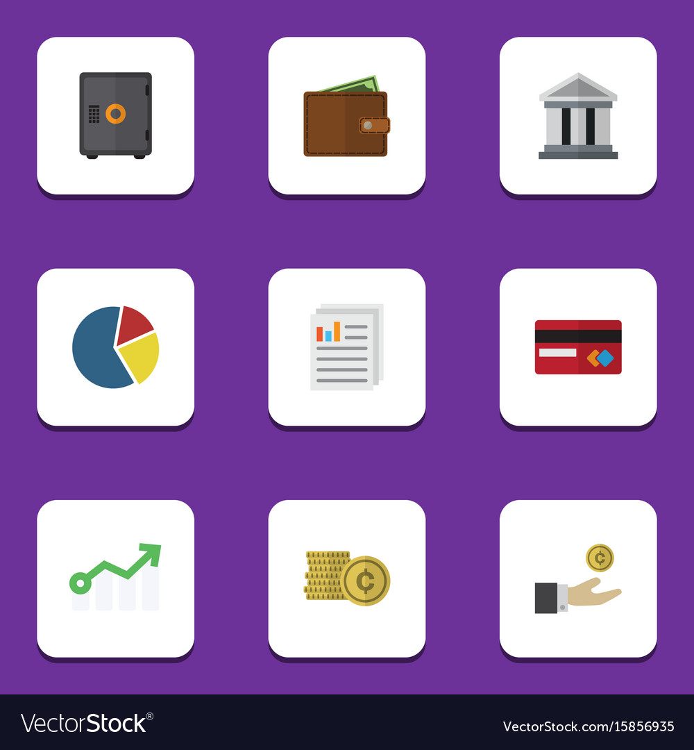Flat icon incoming set of strongbox document