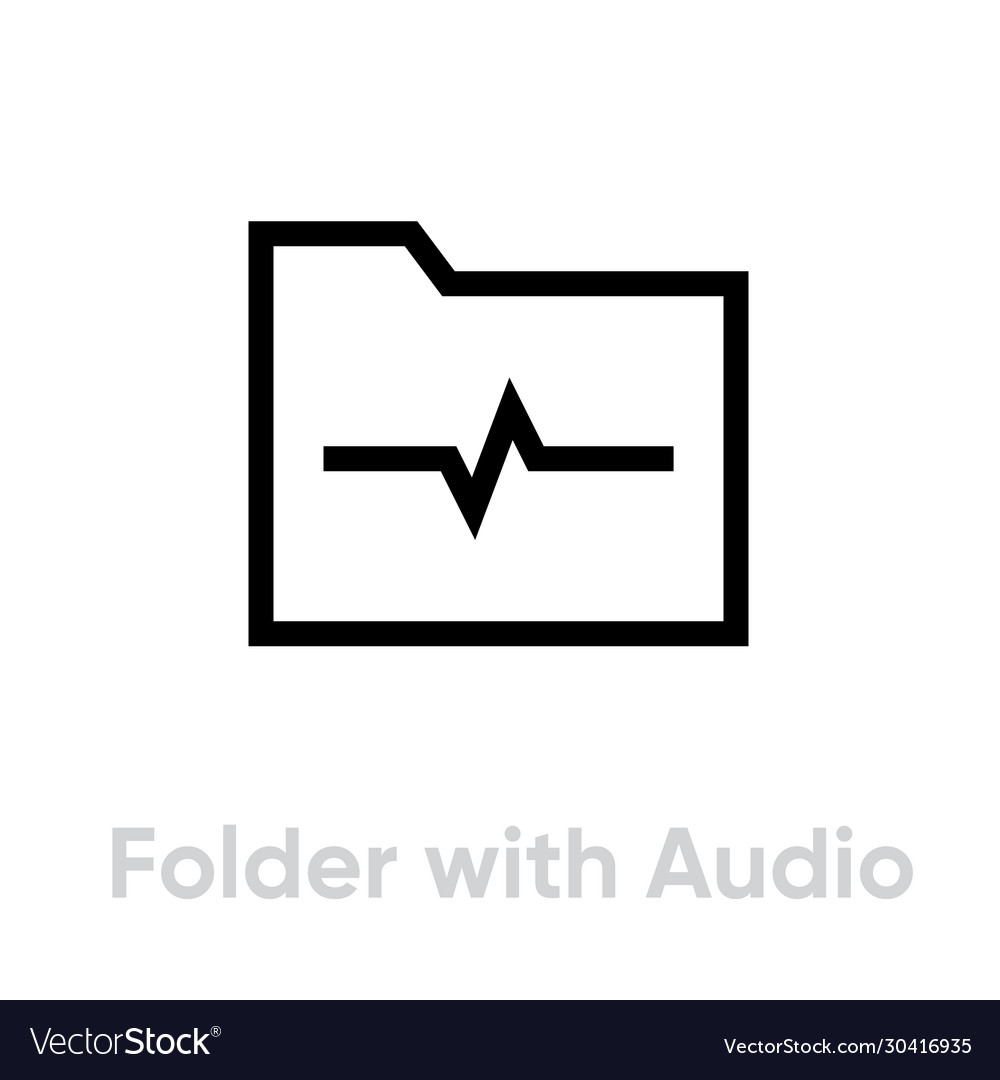 Folder with audio abstract wave microphone icon