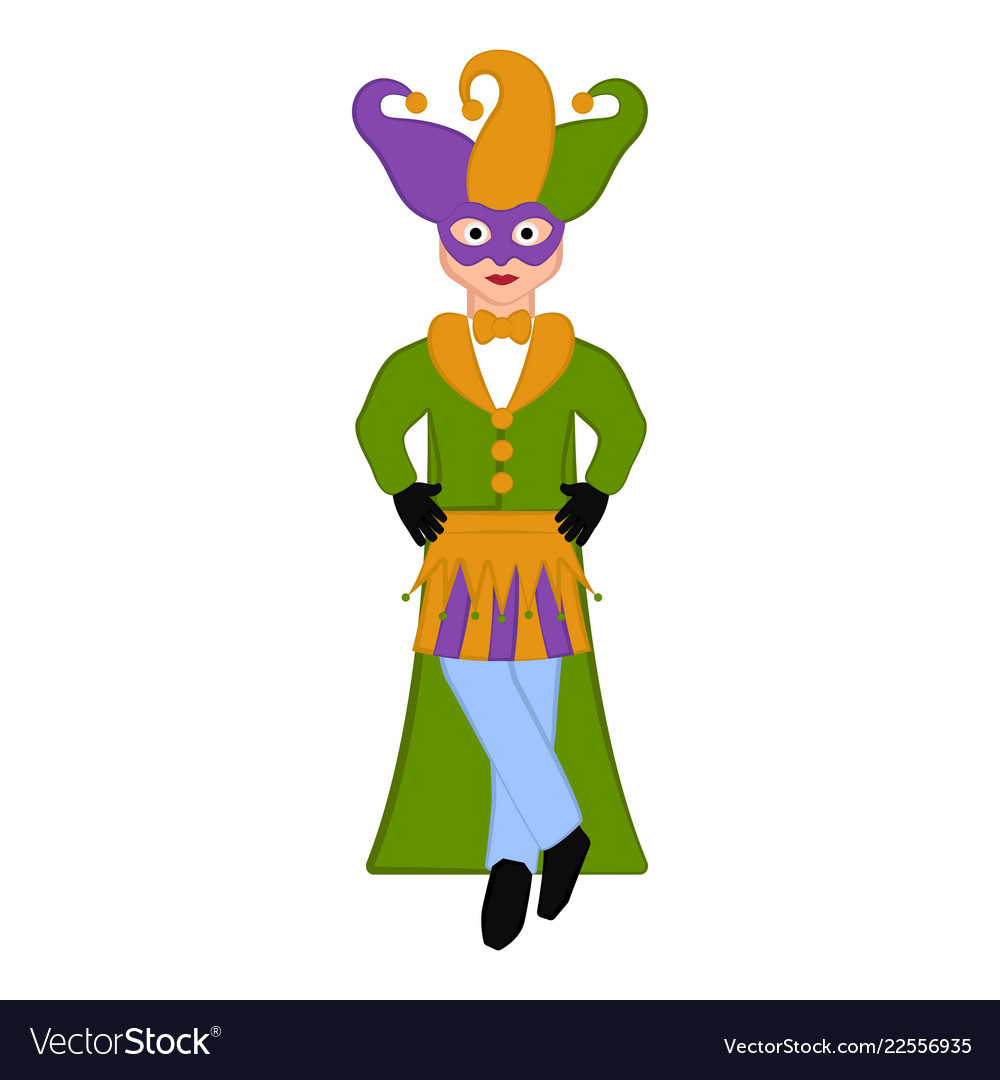 Isolated Man With Mardi Gras Clothes Vector Image Isolated Man With Mardi Gras Clothes Vector Image