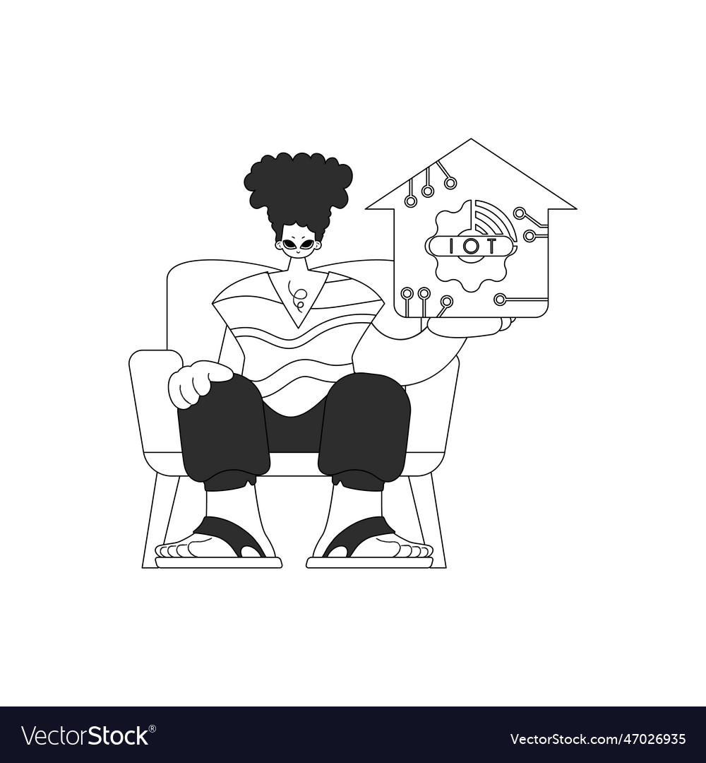 Man shown with a linear style is holding