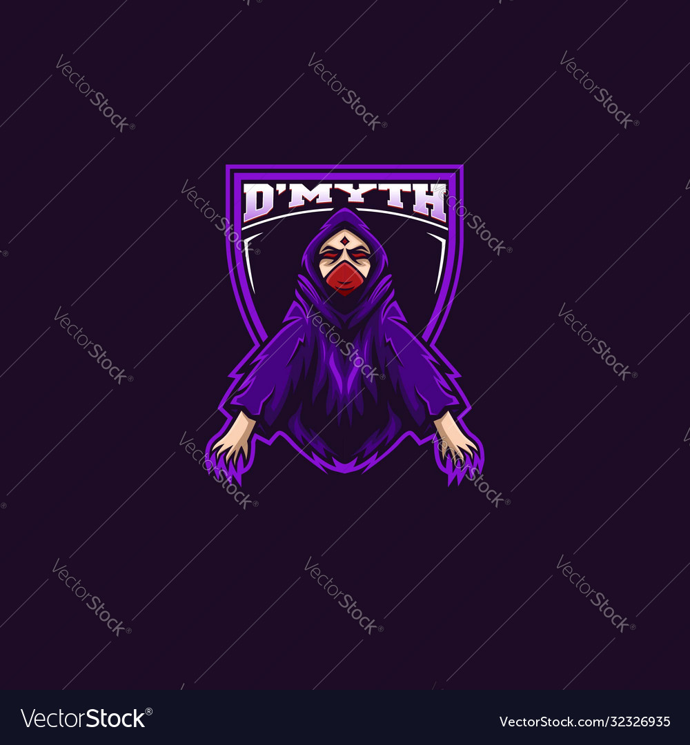 Masked wizard gaming mascot logo vector image Masked wizard gaming mascot logo