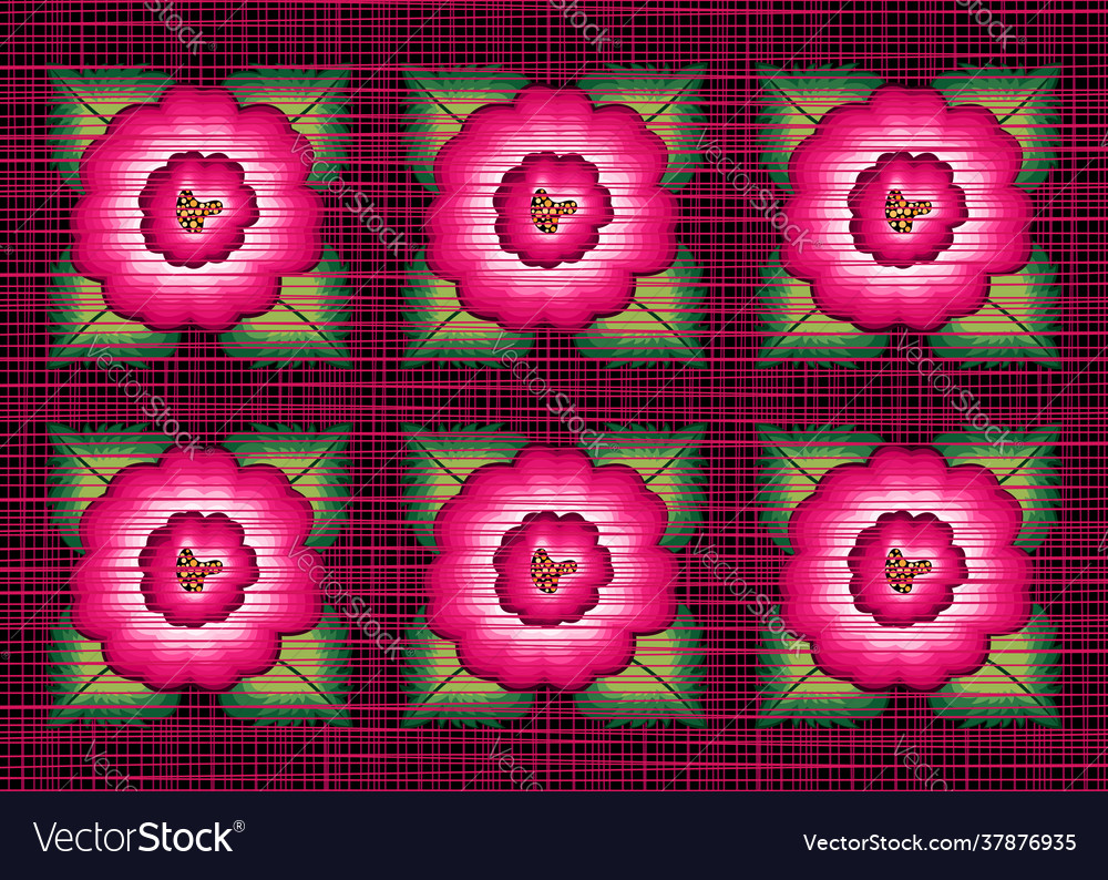 Mexican floral embroidery border seamless patterns