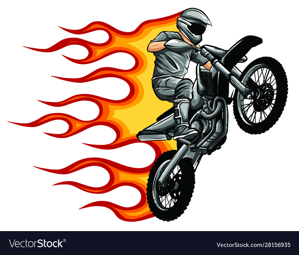 Premium Vector  A motocross rider on a colorful background.