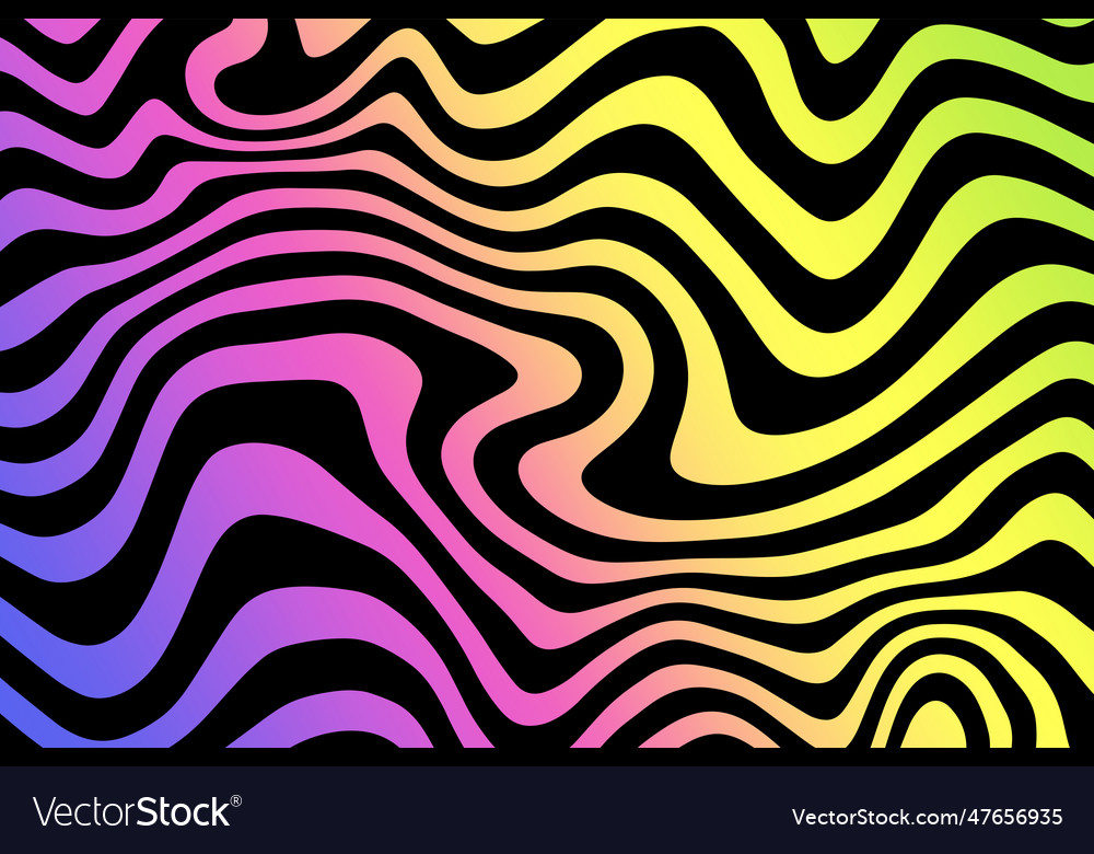 Multicolored gradient wave lines abstract