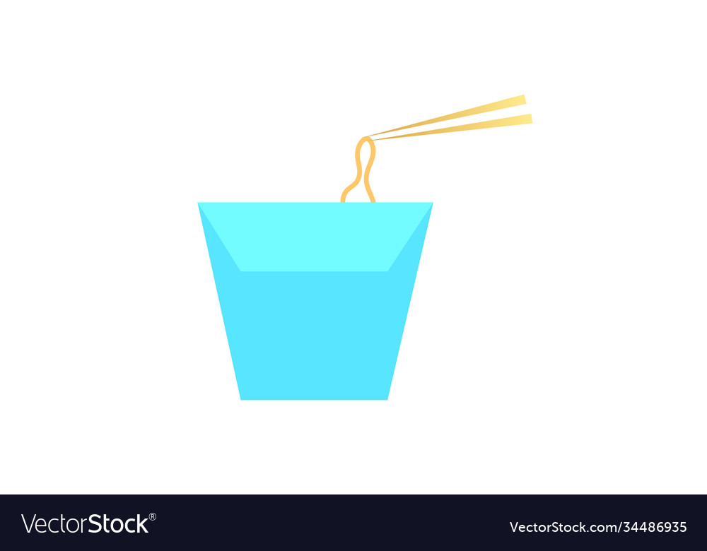 Noodles in a box line icon linear concept