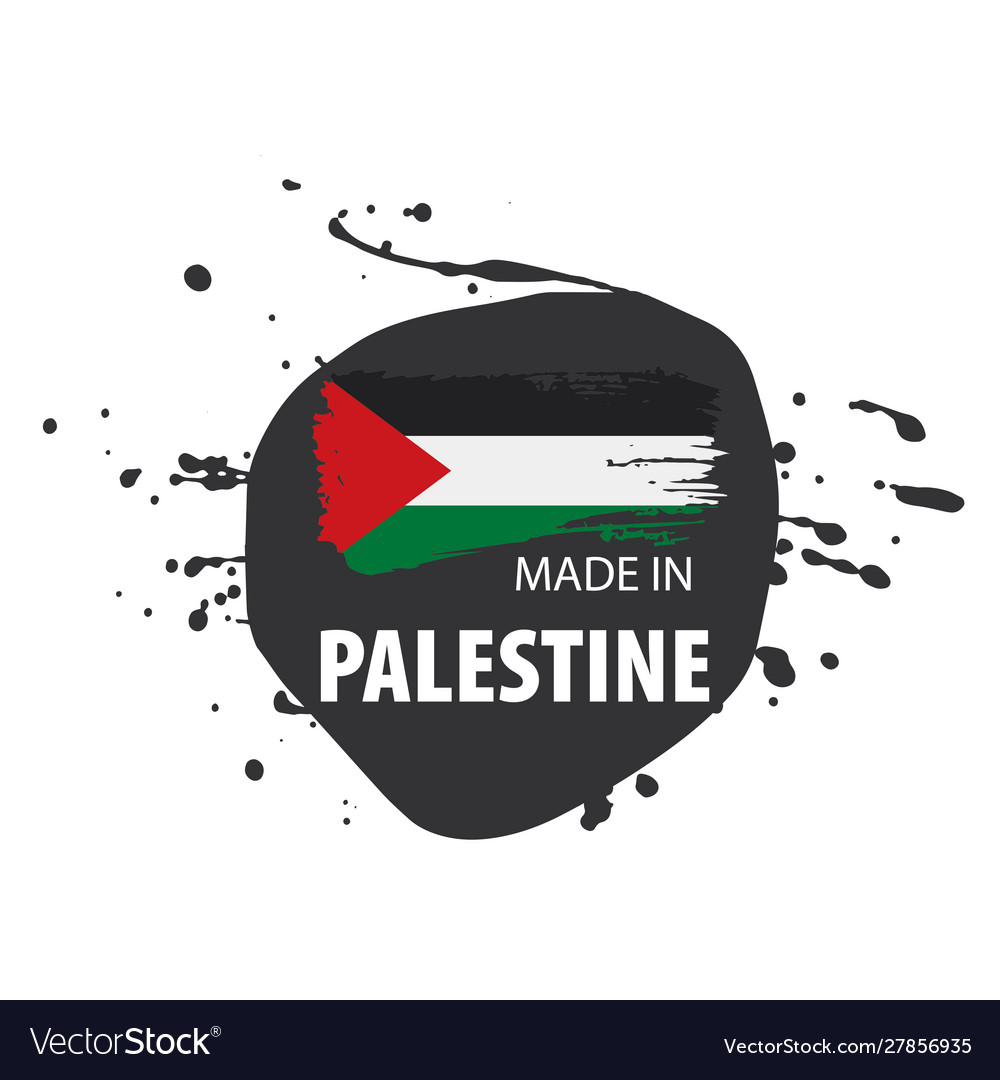 Palestine flag on a white Royalty Free Vector Image