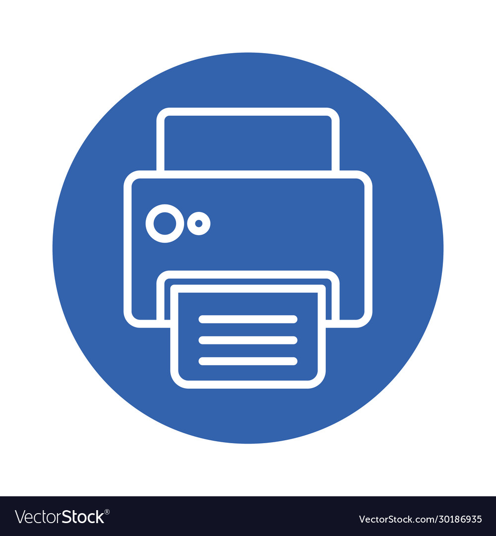 Printer machine block style icon
