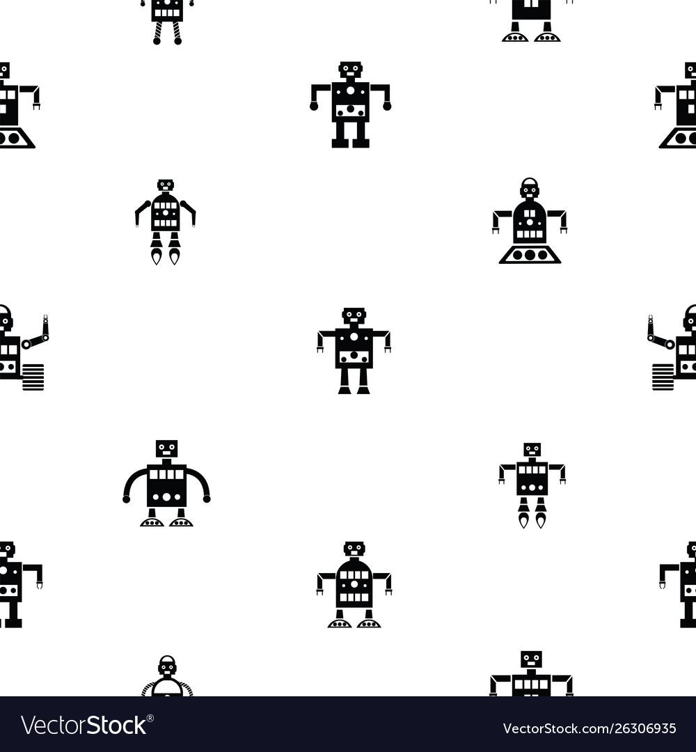 Robot seamless pattern background icon