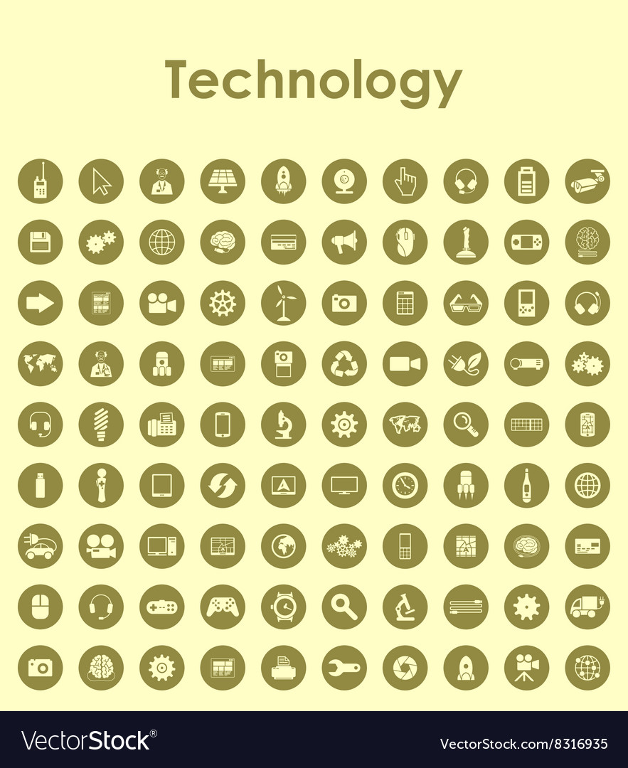 Set of technology simple icons