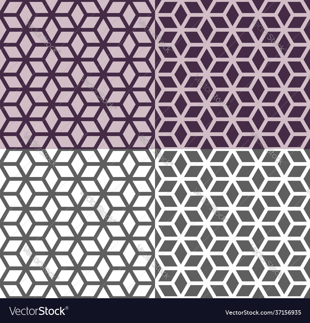 Set seamless pattern with cubes line