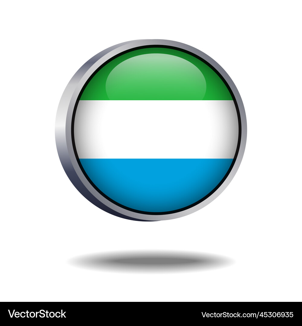 Sierra leone flag button Royalty Free Vector Image