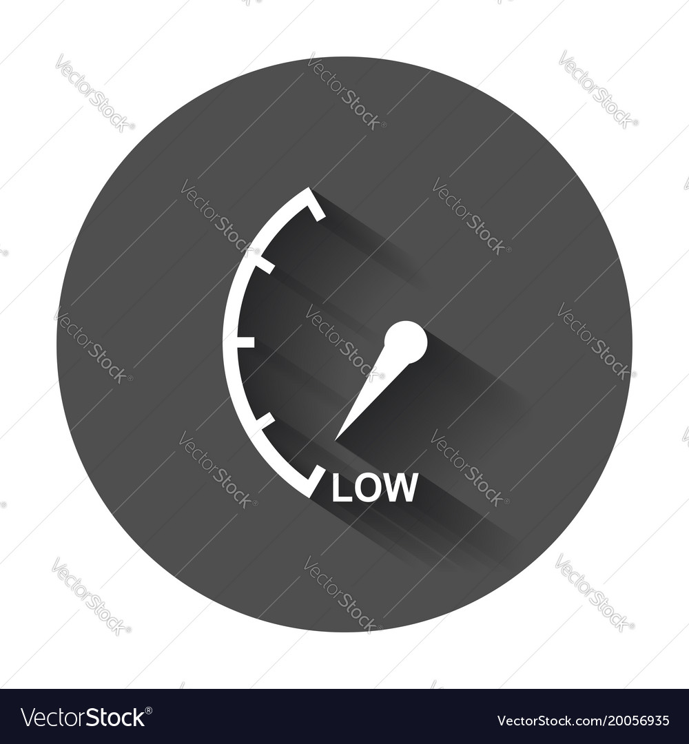 Geschwindigkeitsmesser Tacho Kraftstoff niedrige Ebene Icon flach