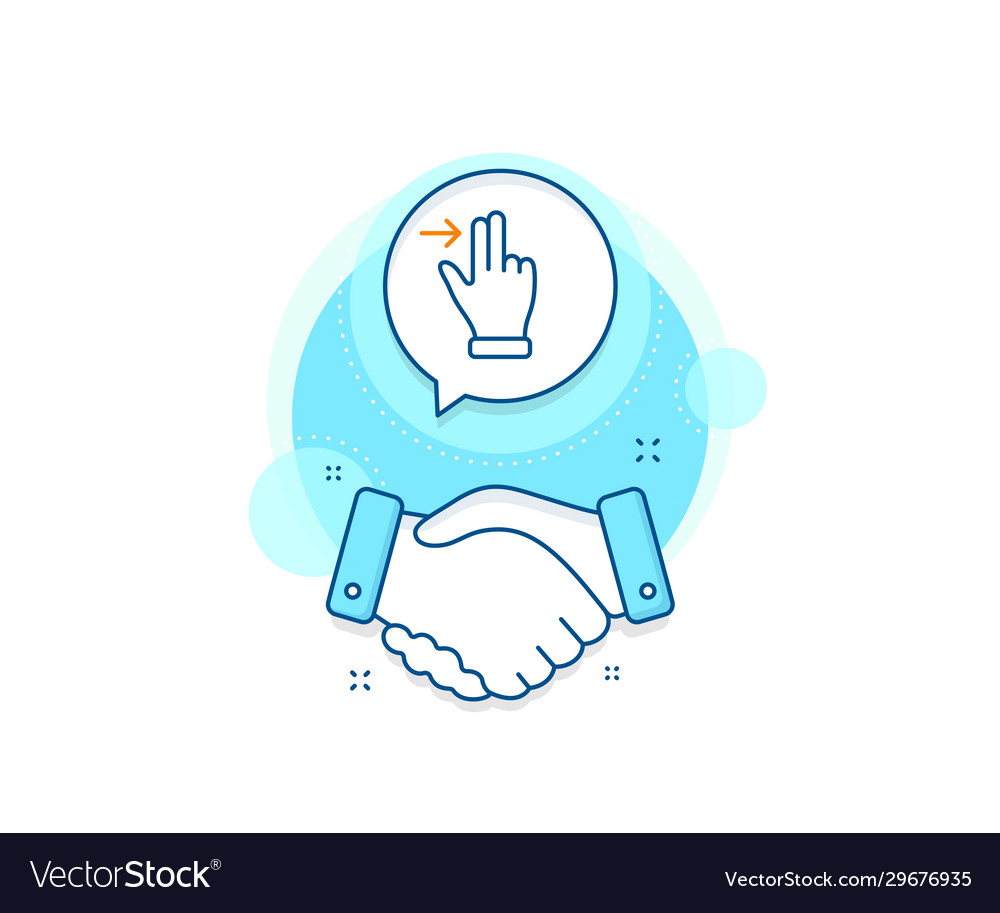 Touchscreen gesture line icon slide right arrow vector image Touchscreen gesture line icon slide right arrow