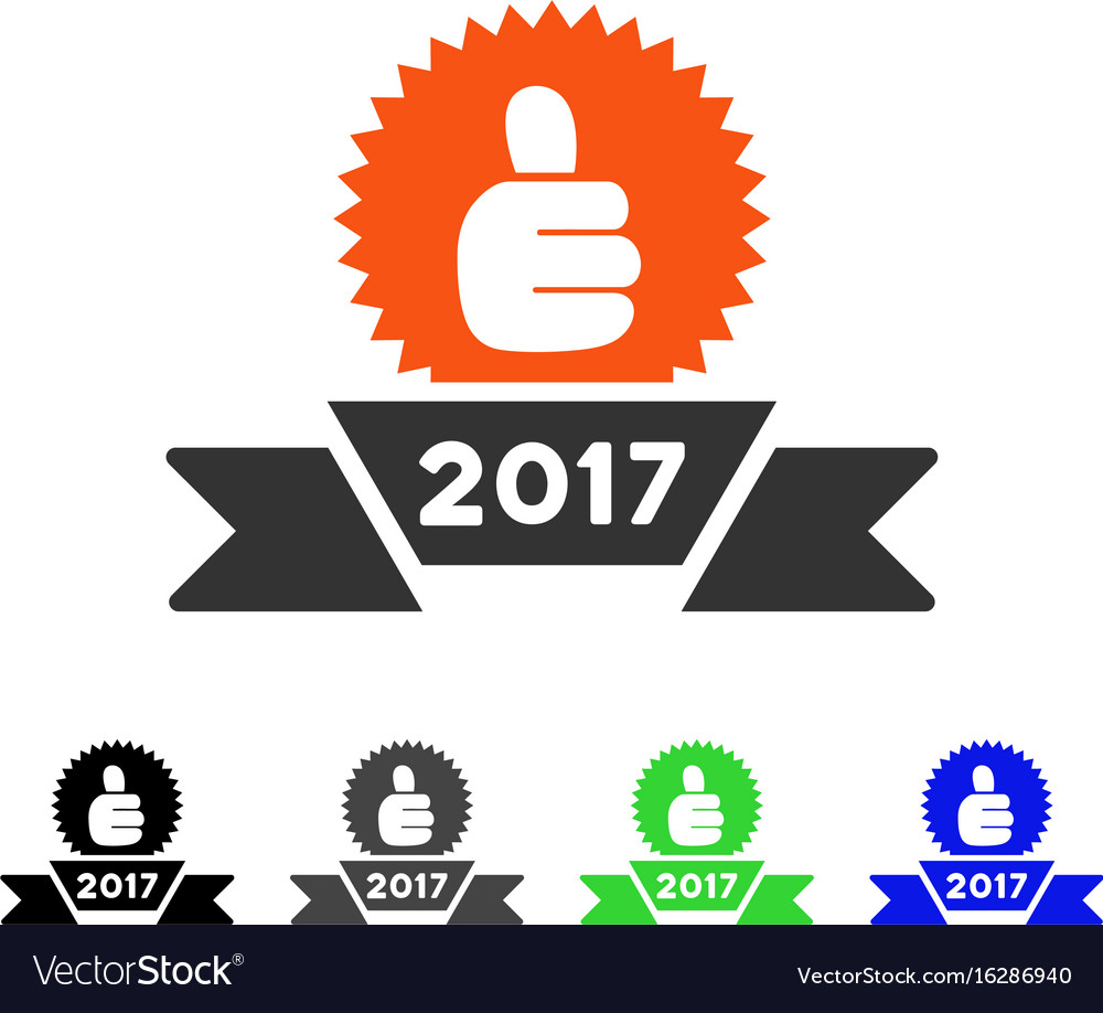 2017 award ribbon flat icon Royalty Free Vector Image