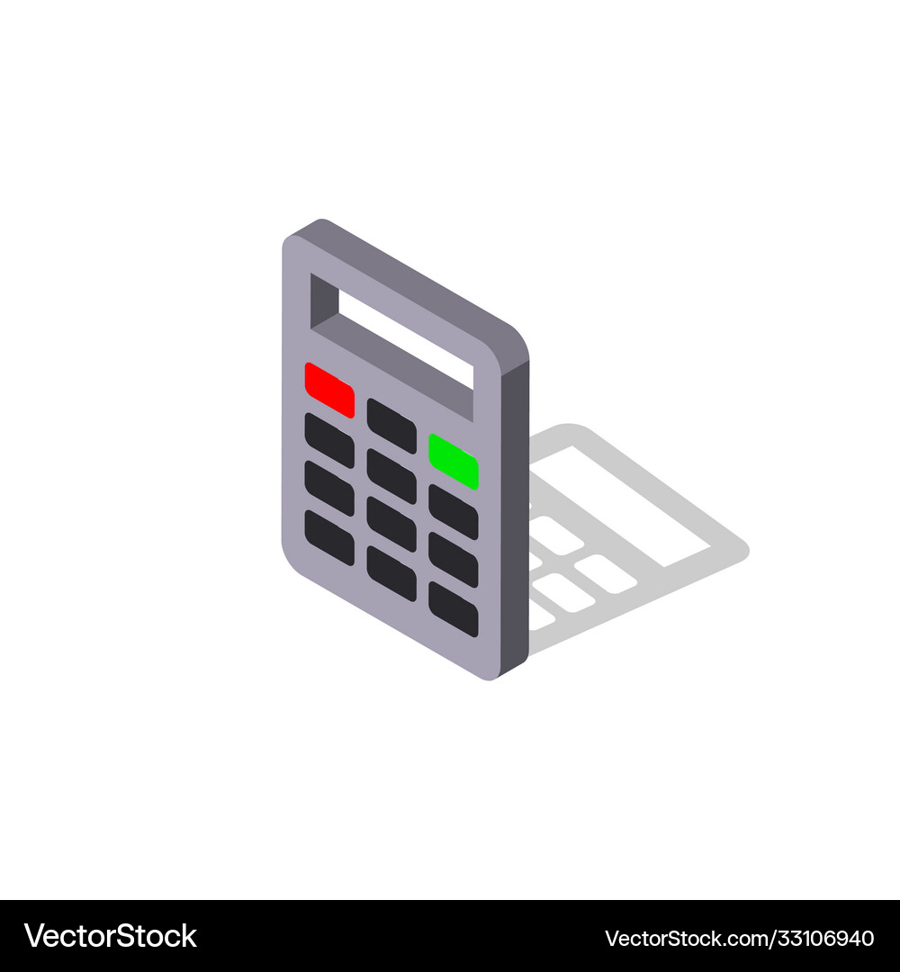 Calculator iconisometric Royalty Free Vector Image