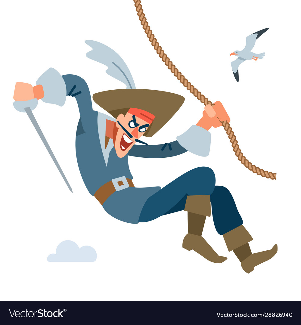 character-is-a-pirate-captain-pirate-attacks-vector-image