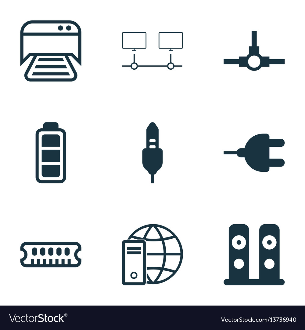 Computer Hardware Icons Set