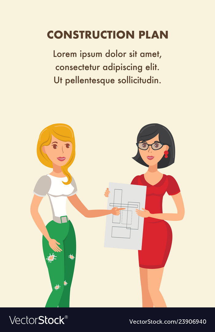 Construction Plan Design Banner Template Vector Image