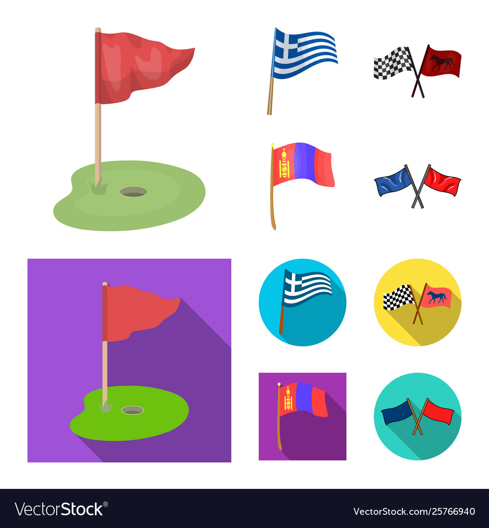 Design world and flag icon set