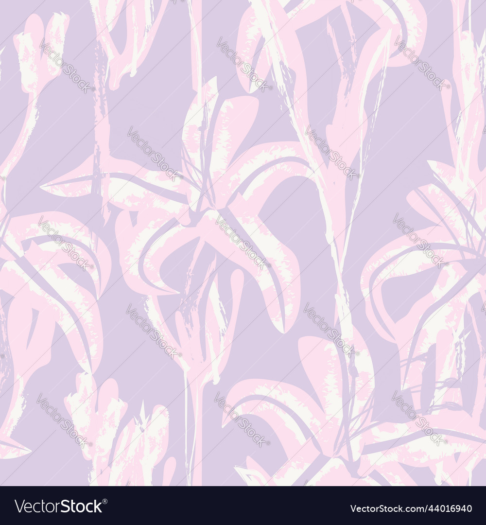 Floral brush strokes seamless pattern design Vector Image