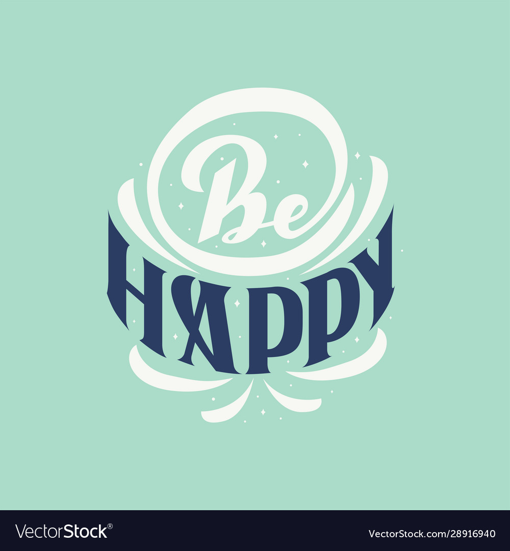 Happy Birthday Lettering Text Banner Black Color Vector Image