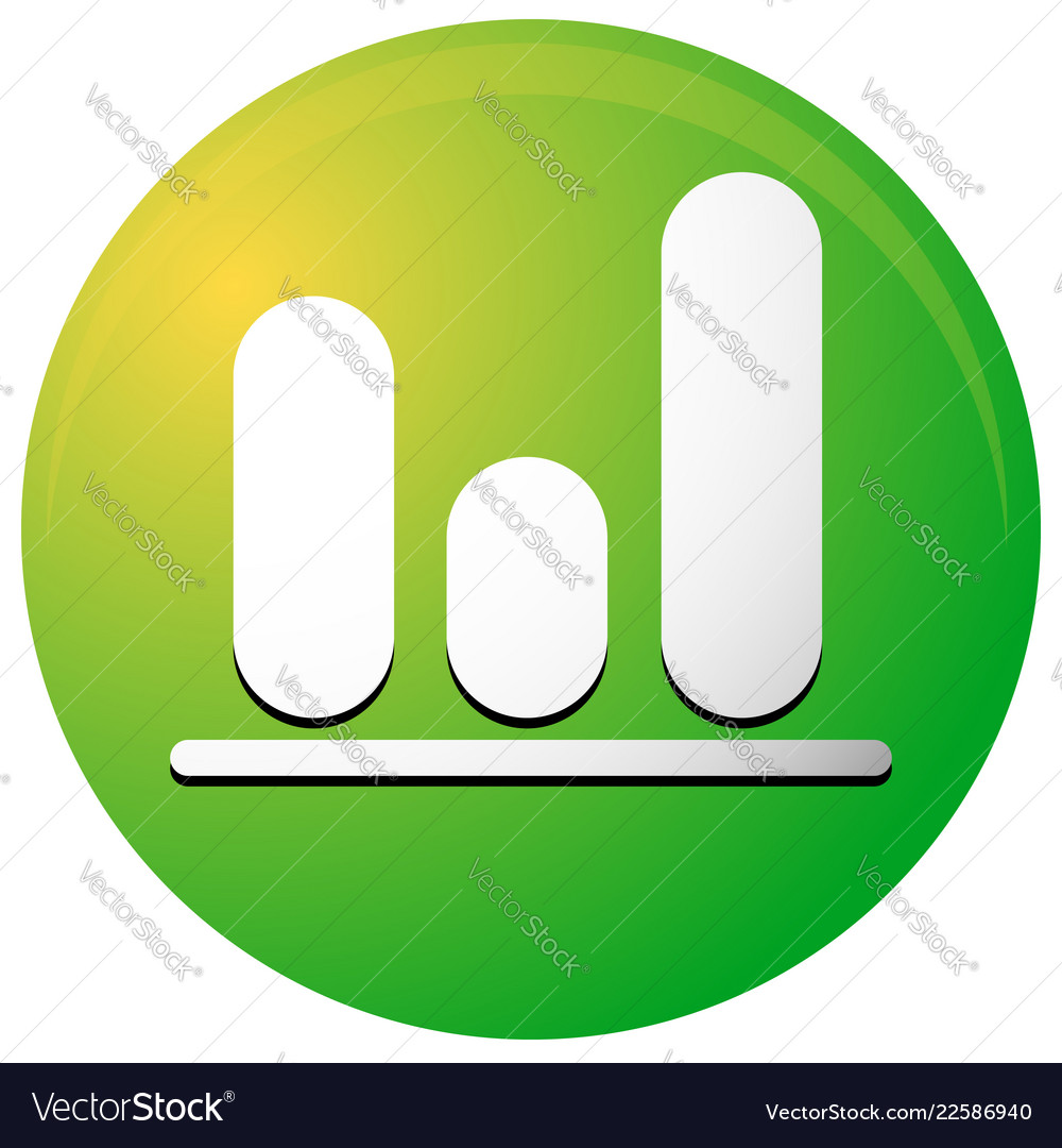 Icon with bar graph chart symbol vector image Icon with bar graph chart symbol