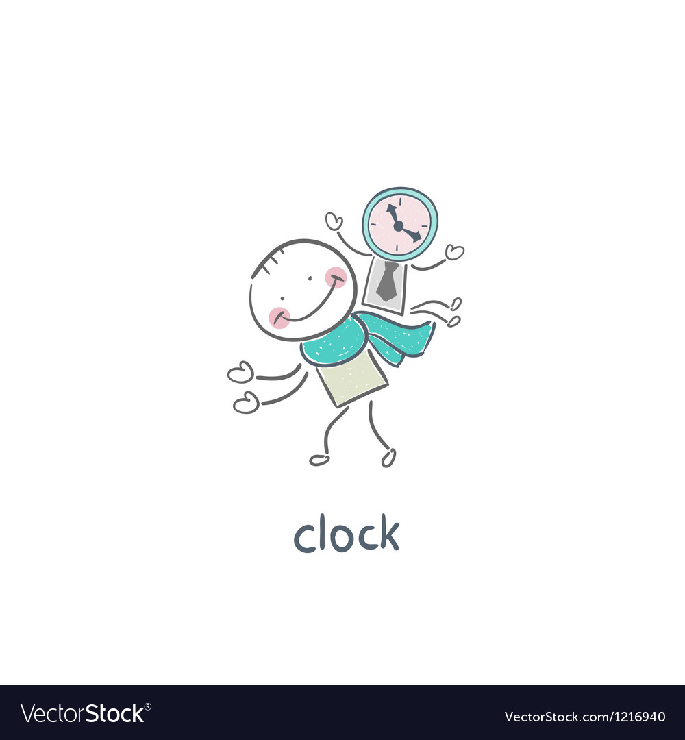 Man and clock