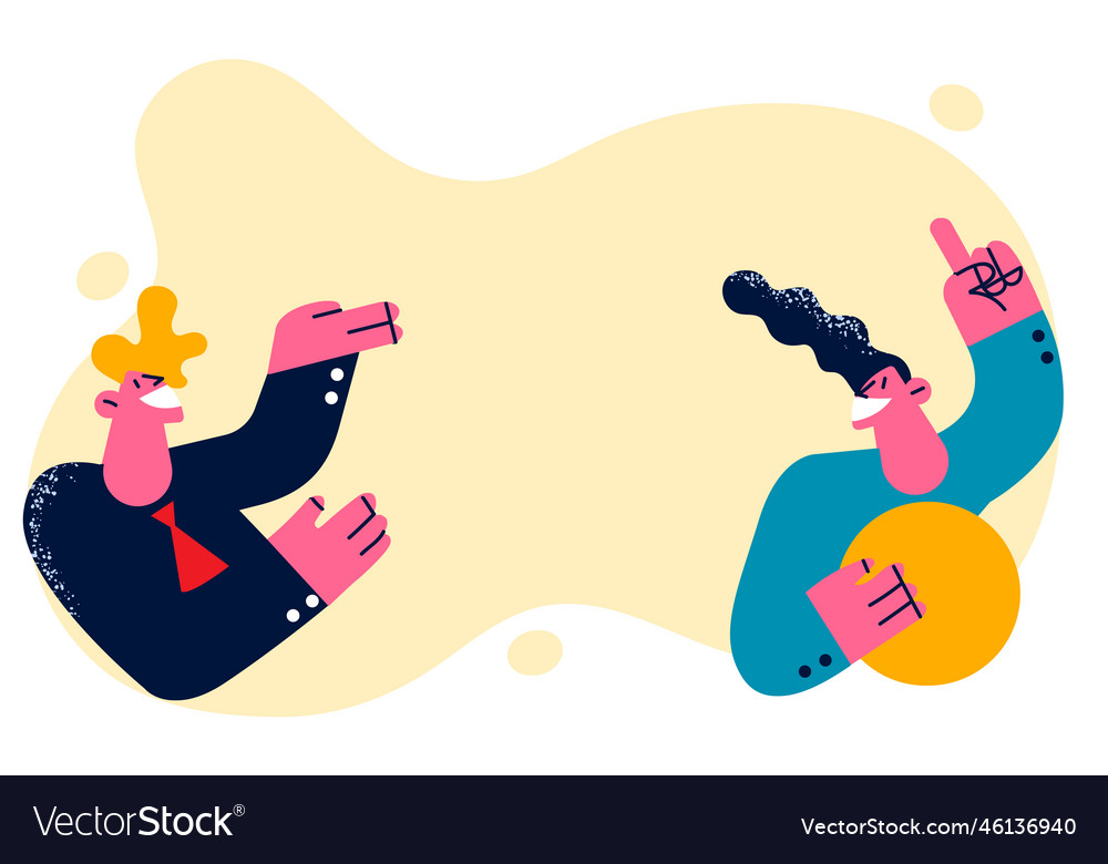 Man musician with tambourine in hands performs Vector Image