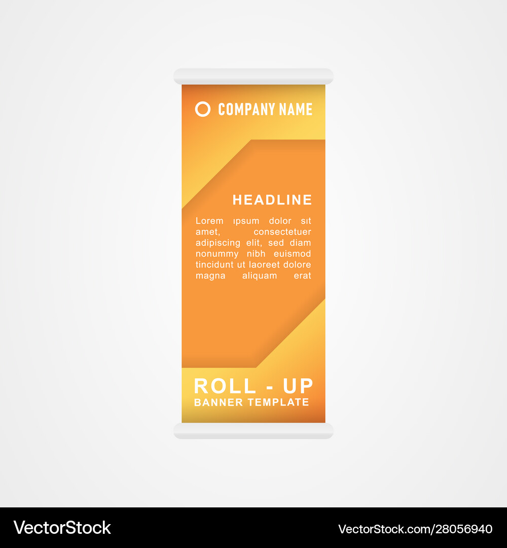 Modern Roll Up Banner Template For Advertising Vector Image