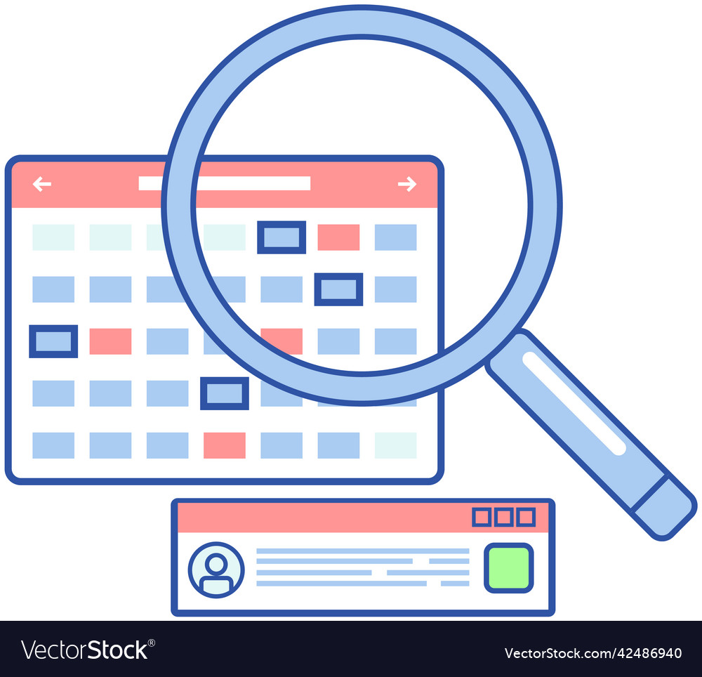 Planning and time management program design vector image Planning and time management program design
