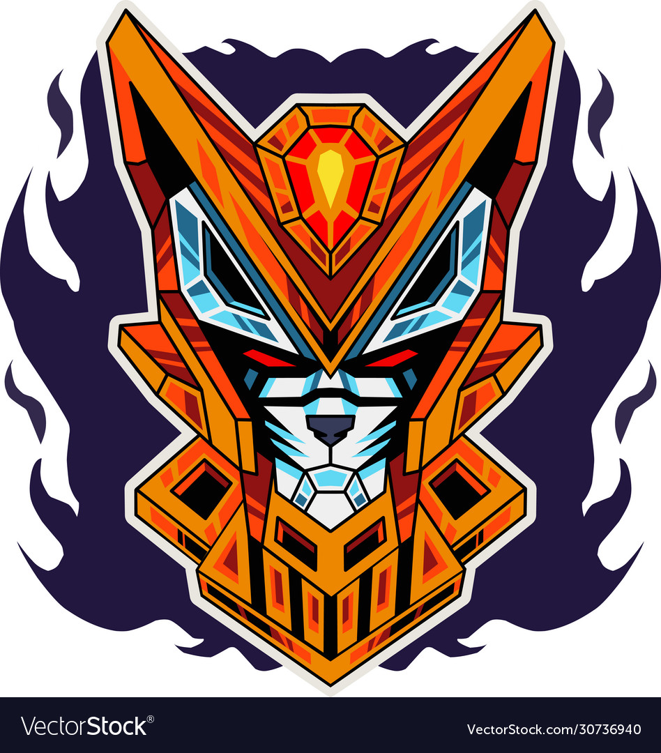 Robot Head Mascot Logo Royalty Free Vector Image