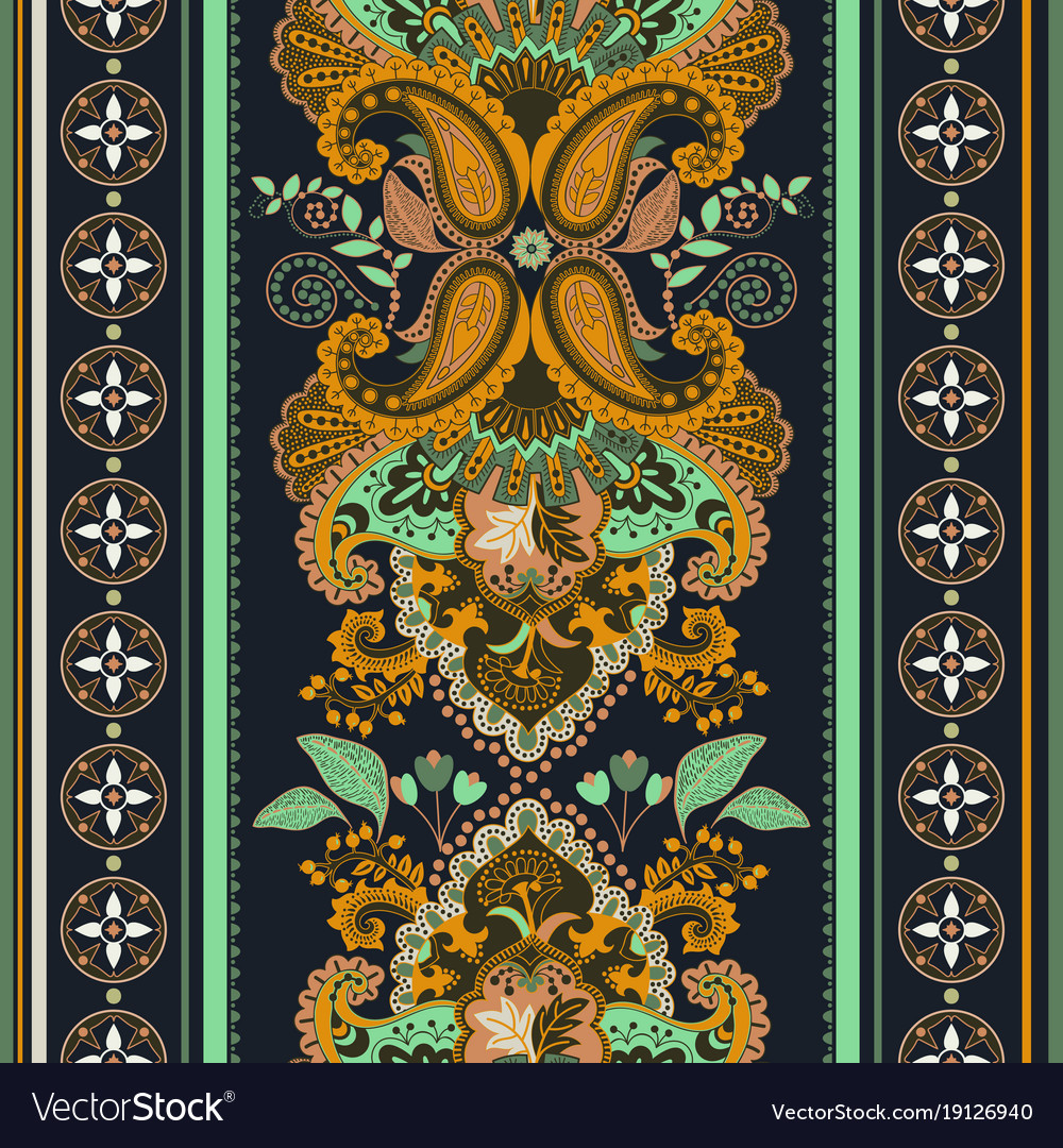 Seamless Border With Decorative Ethnic Royalty Free Vector