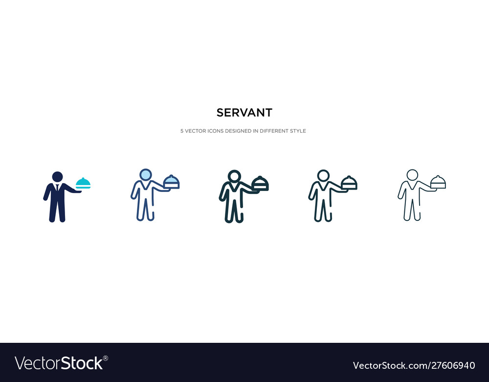 Servant icon in different style two colored