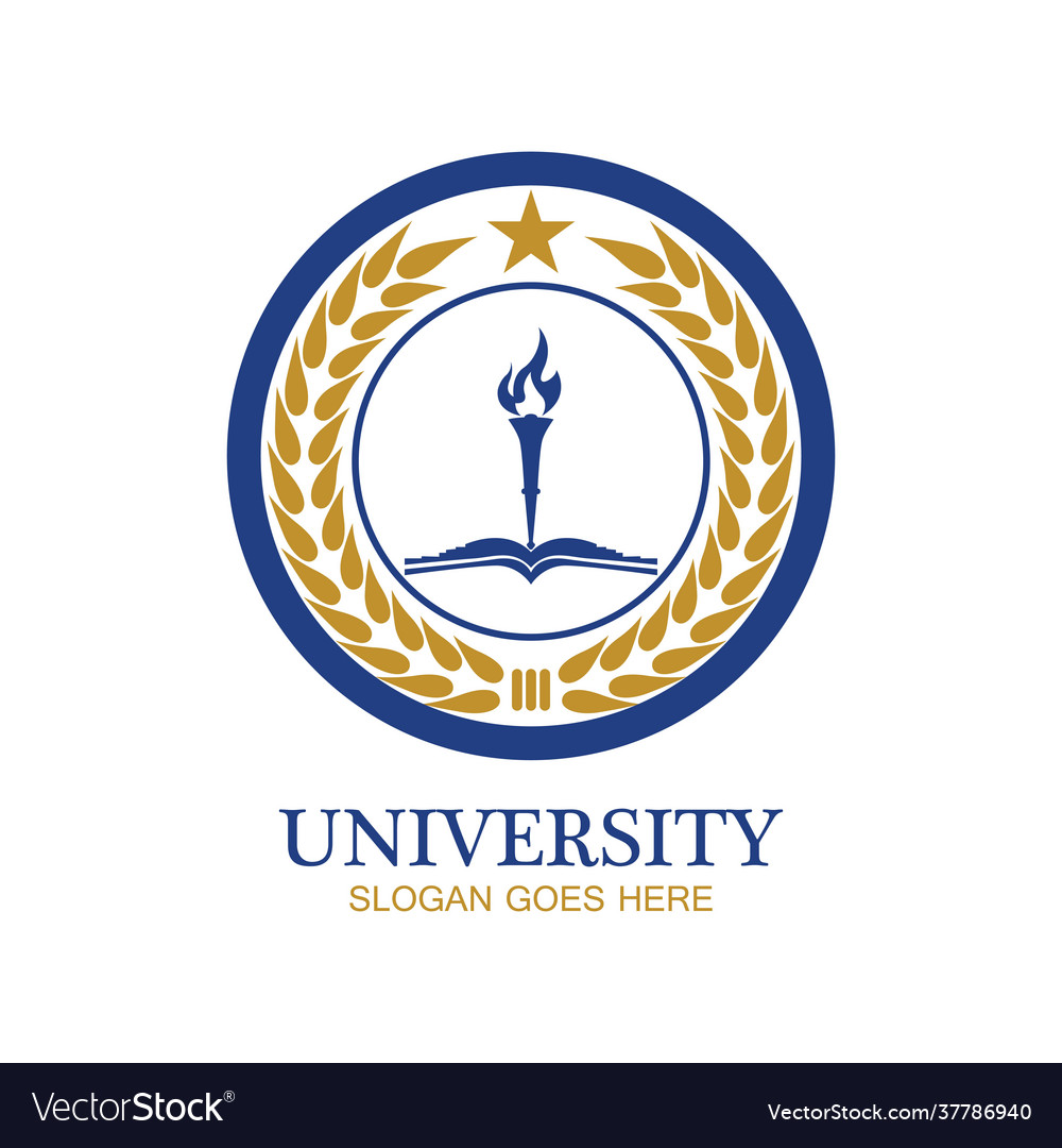 University academy school and course logo design Vector Image