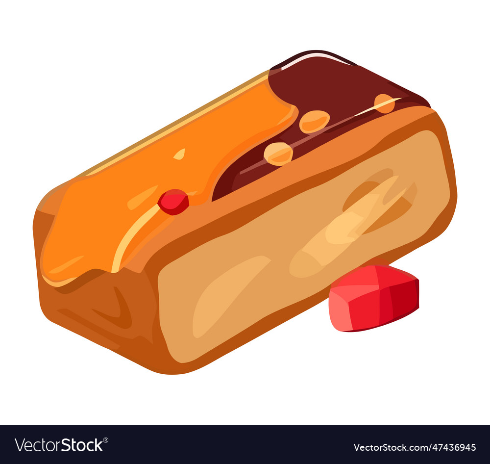 A cute cartoon baking sweet cereal bar Royalty Free Vector