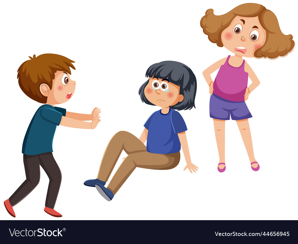 A girl get bullied by her friends Royalty Free Vector Image