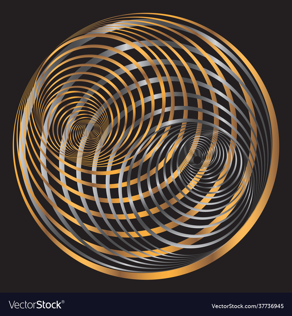 Abstract design element gold and silver striped Vector Image Abstract design element gold and silver striped