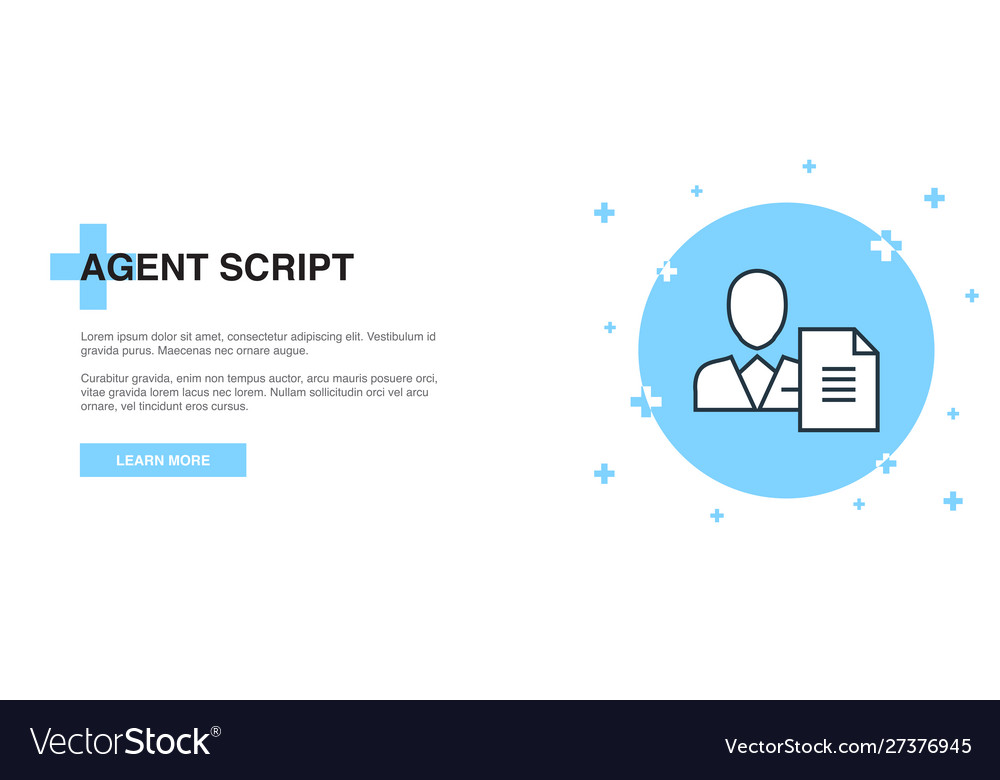 Agent script icon banner outline template concept