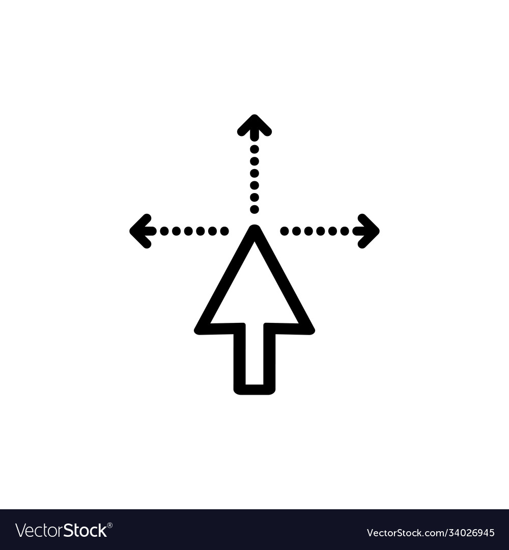 Arrow cursor icon arrows pointing in different vector image Arrow cursor icon arrows pointing in different