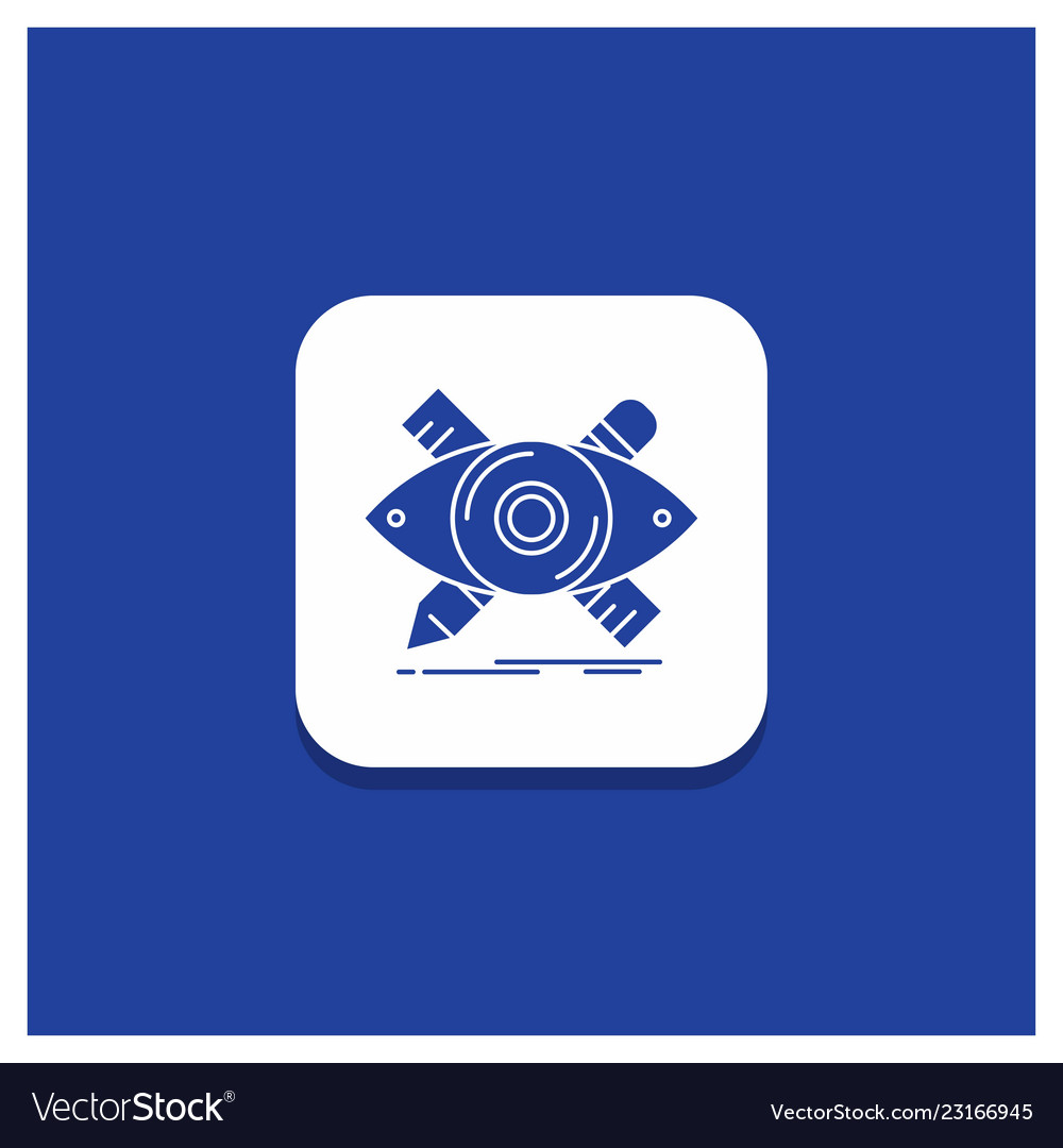 Blue round button for design designer sketch vector image Blue round button for design designer sketch