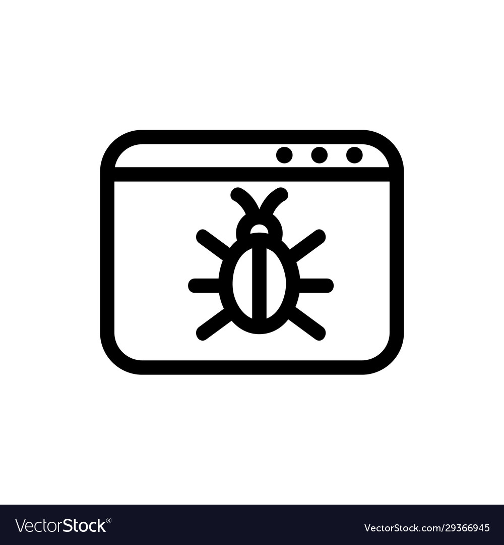 Browser virus icon isolated contour symbol vector image Browser virus icon isolated contour symbol