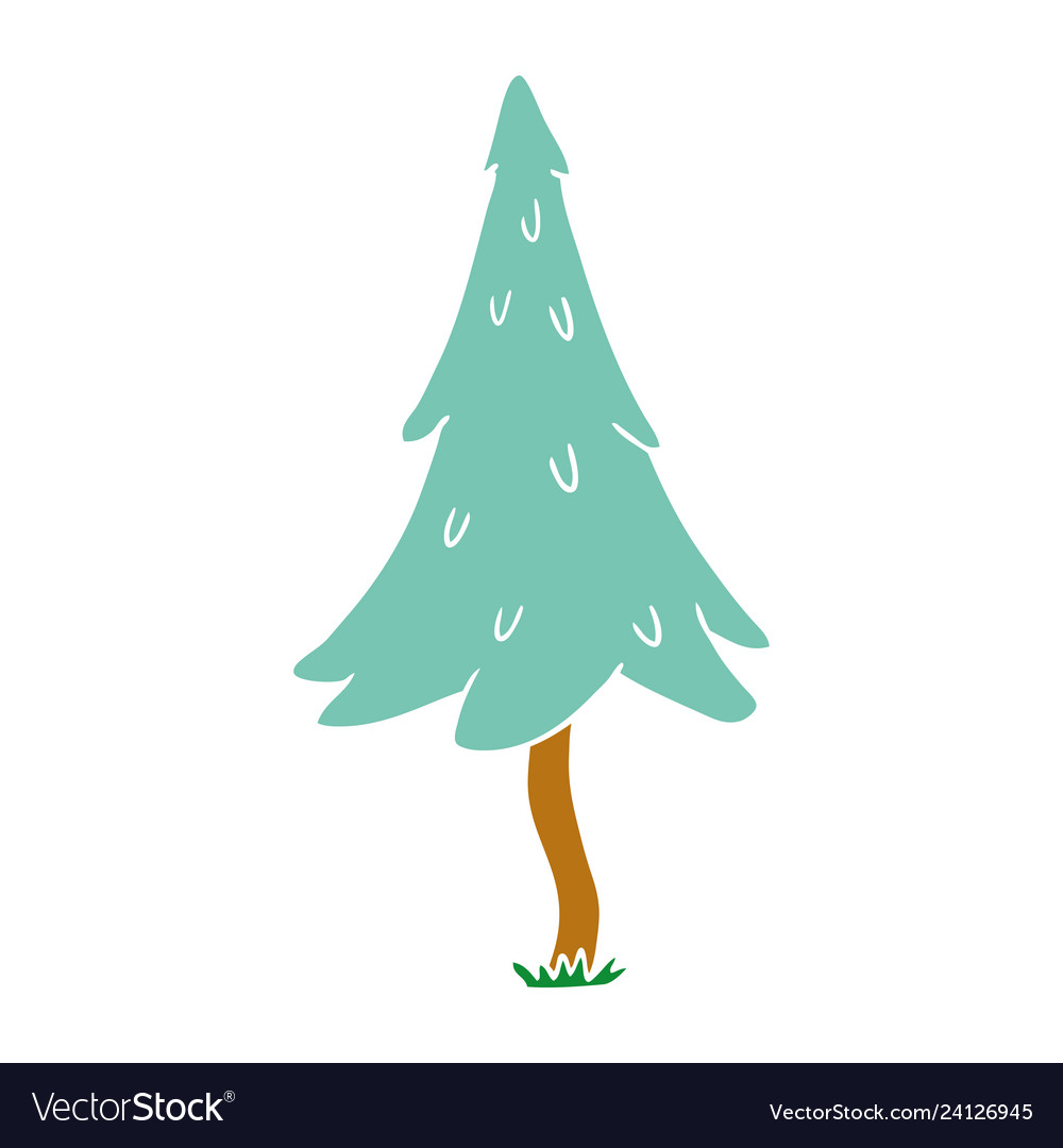 Cartoon doodle of woodland pine trees Royalty Free Vector