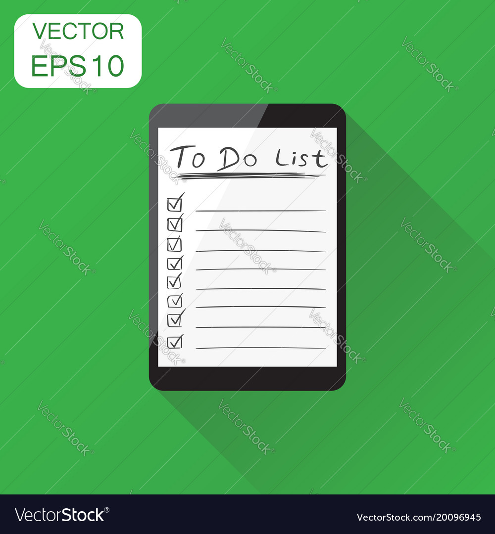 Checklist with tablet computer icon business