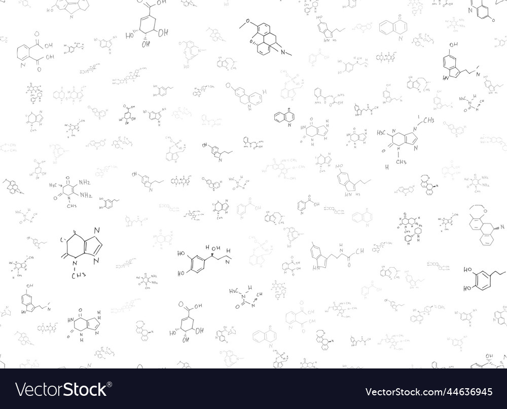Chemical formulas scientific educational vector image Chemical formulas scientific educational