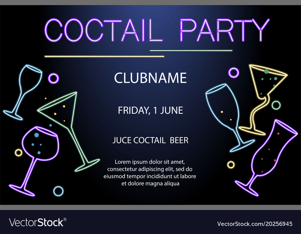 flyer for night cocktail party royalty free vector image