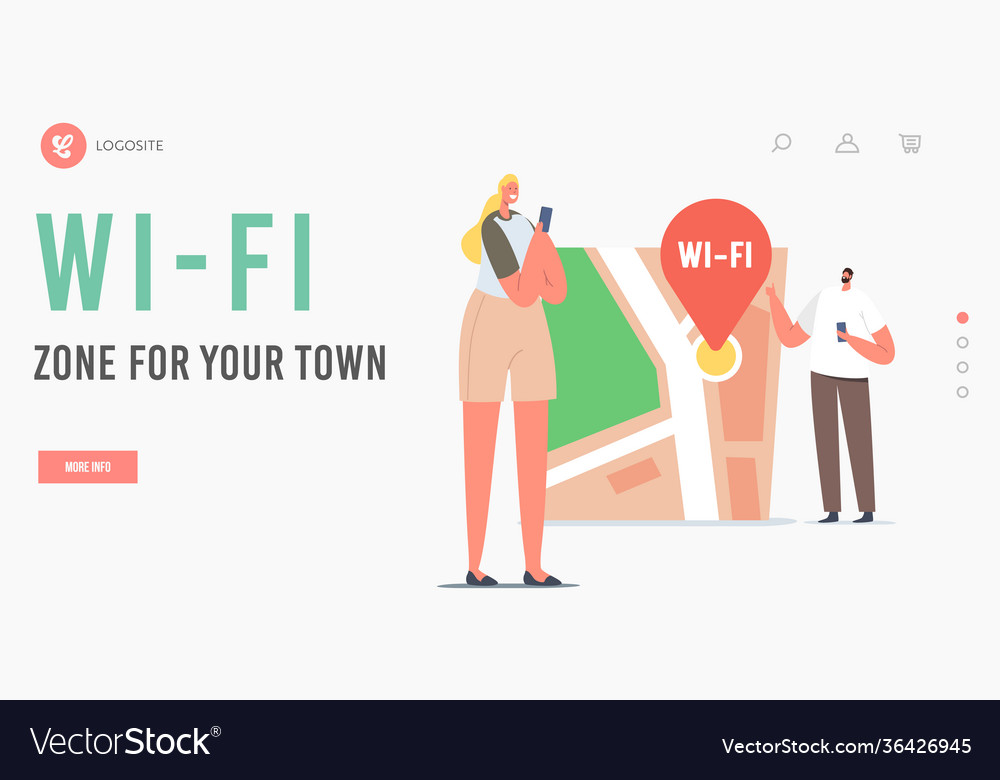 Geolocation positioning navigation landing page vector image Geolocation positioning navigation landing page