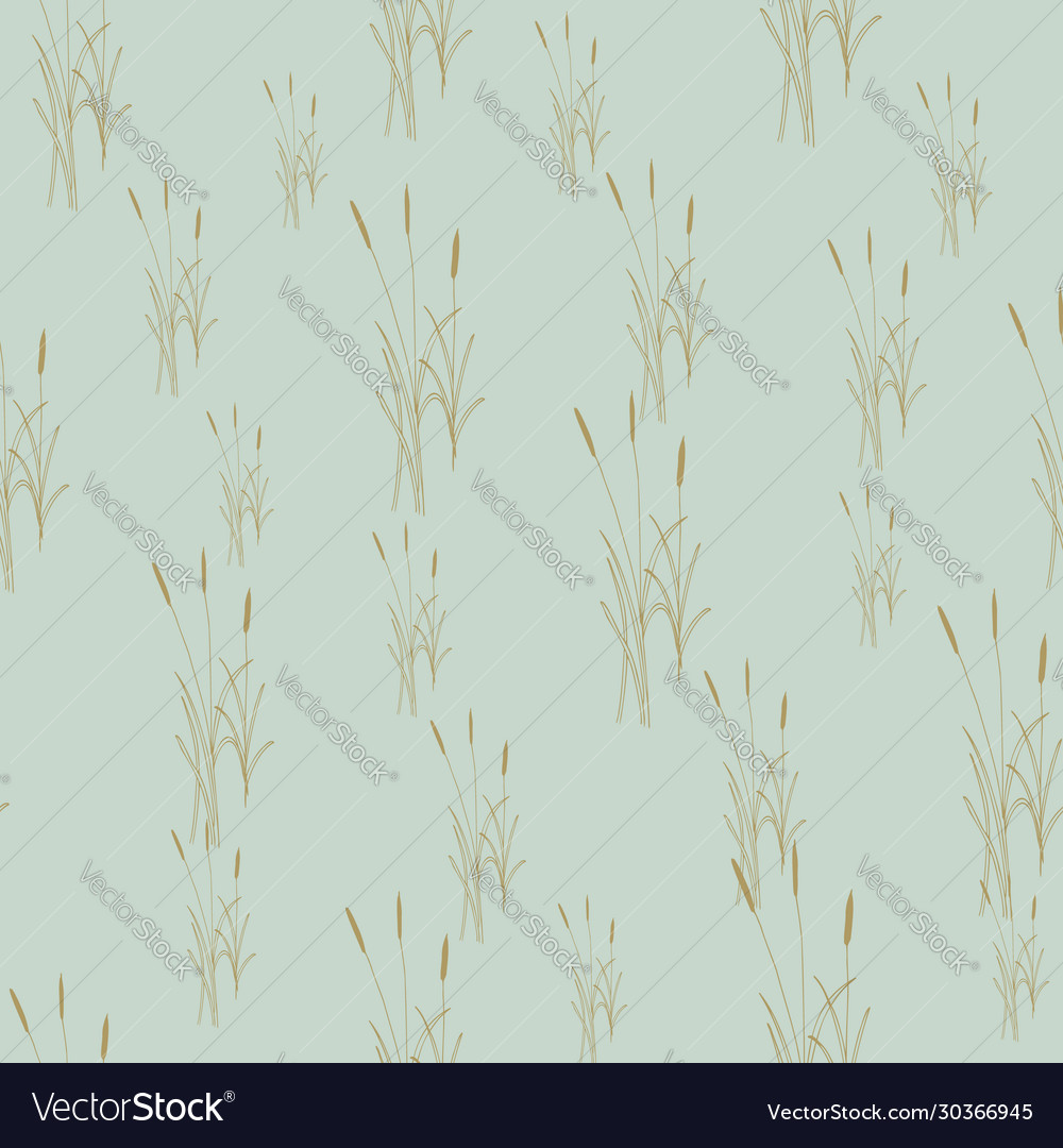 Golden wild flower repeat pattern line art print vector image Golden wild flower repeat pattern line art print